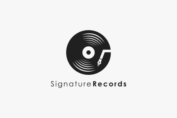 Download Music Disc Pen Signature Logo Icon - Signature logo Collection