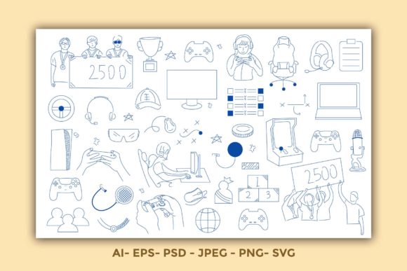 Download E-Sport Game Competition Doodles - Premium Resources
