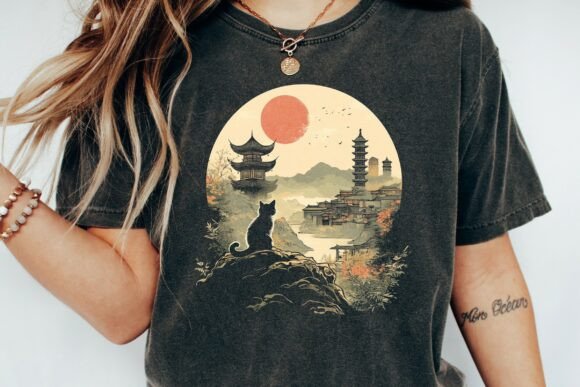 Download Black Cat Zen Garden Pagodas Sun Png - Zen Collection