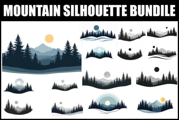 Download Mountain Landscape Silhouette Bundle - Mountain Collection